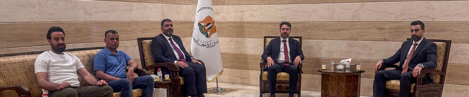 Visit to Damascus Governor Maher Mohammed Marwan and Syrian Deputy Foreign Minister Mohammed al-Jaffel